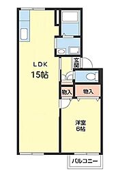 プレミール高松 1LDKの間取図画像