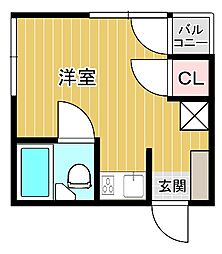 コーポピープル ワンルームの間取図画像