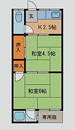 コーポ太陽 2Kの間取図画像