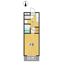 シティーフラット 1Kの間取図画像