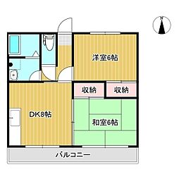 セピア21 2DKの間取図画像