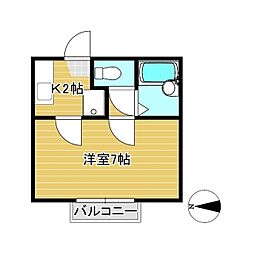 セレーネハイム第5 1Kの間取図画像