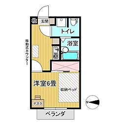 ホワイトプラム7 1Kの間取図画像