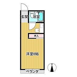 鶴山マンション 1Kの間取図画像