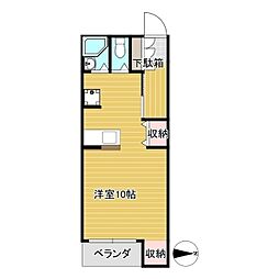 弥生ハイツ1 1Kの間取図画像
