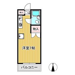 ハイツ黒坂 ワンルームの間取図画像