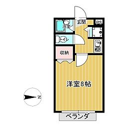 ブールバール北園 1Kの間取図画像
