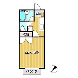 ルヴァンベール林田4 1Kの間取図画像