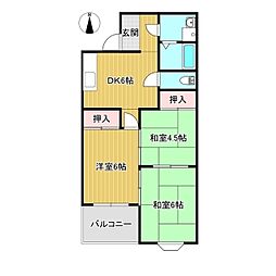 正木マンション 3DKの間取図画像