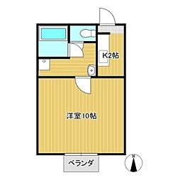 ティーズハウス 1Kの間取図画像