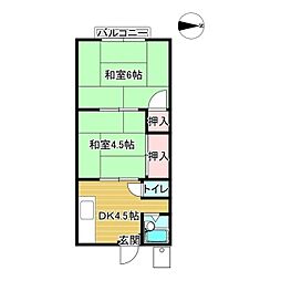 セレーネハイム第11 2Kの間取図画像