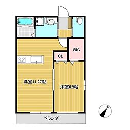 COCOハイム2 1LDKの間取図画像