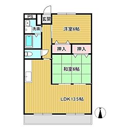 カレントすさい 2LDKの間取図画像