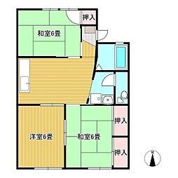 セジュール'90 3DKの間取図画像