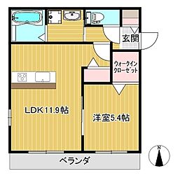 セレッソ 1LDKの間取図画像