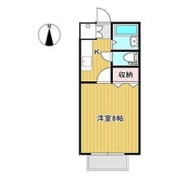 グリーンエイジ3 1Kの間取図画像