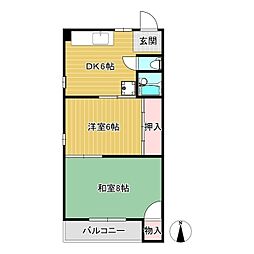 カレント沼 2DKの間取図画像