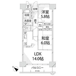 ライオンズマンション姫路東今宿 2LDKの間取図画像