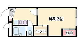 レオパレスゴールドリングA 1Kの間取図画像