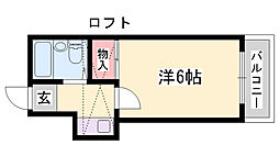 レオパレス加古川第7ミヤマ 1Kの間取図画像