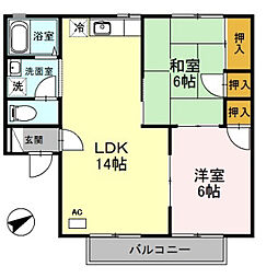 セジュール英賀保 2LDKの間取図画像