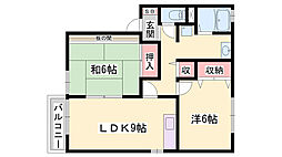 リバーコート 2LDKの間取図画像
