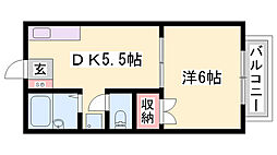 メゾン堀川C棟 1DKの間取図画像