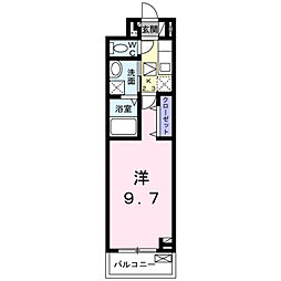 アリュール 1Kの間取図画像