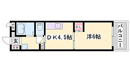 カサグランデモモ 1DKの間取図画像