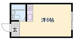 カーサ香呂 ワンルームの間取図画像