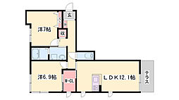 イーストグランテージ 2LDKの間取図画像