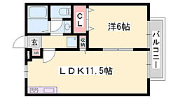 ハイツブランドール 1LDKの間取図画像