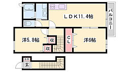 ライゼハイム 2LDKの間取図画像