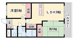 メゾンハンクスMTI 2LDKの間取図画像