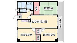 ハッピーライフフジ 3LDKの間取図画像