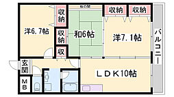 モンシエルブル 3LDKの間取図画像