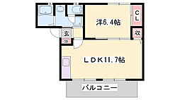 マイオール山戸E棟 1LDKの間取図画像