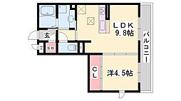 メゾンドールM 1LDKの間取図画像