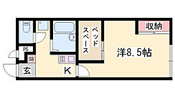 レオパレス千尋 1Kの間取図画像