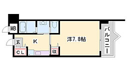 サニーガーデン 1Kの間取図画像