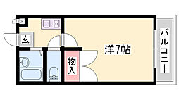 レオパレスゴールドレジデンスクワダ 1Kの間取図画像