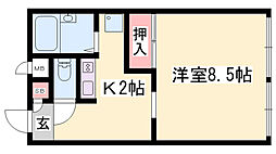 レオパレスPreferente 1Kの間取図画像