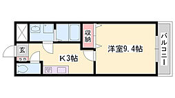 メゾンハイバレー 1Kの間取図画像