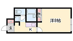 レオネクスト太陽今在家 1Kの間取図画像