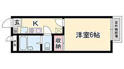 レオパレス那波大浜 1Kの間取図画像