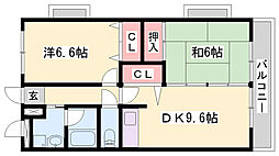 ノーブル・ヴィレッジ 2DKの間取図画像