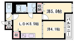 Habitasion京口 2LDKの間取図画像