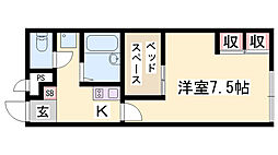 レオパレスJOY 1Kの間取図画像