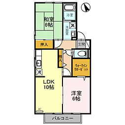 サンラーマパティオA 2LDKの間取図画像