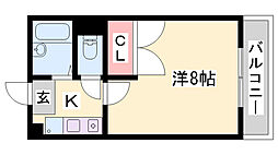レオパレスY'sMay 1Kの間取図画像